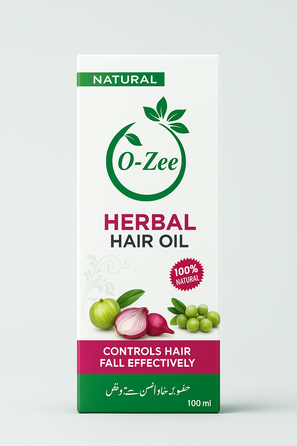 O-Zee Herbal Hair Oil front bottle view with label