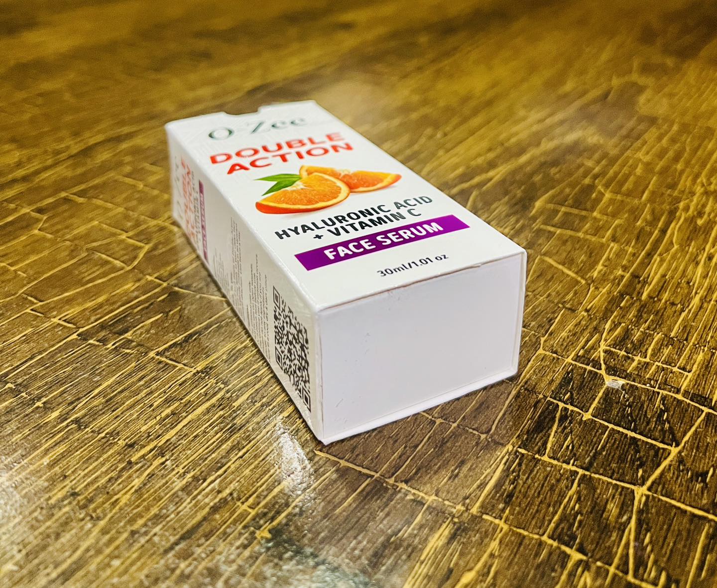 Texture of O-Zee Hyaluronic Acid + Vitamin C Serum showing lightweight consistency