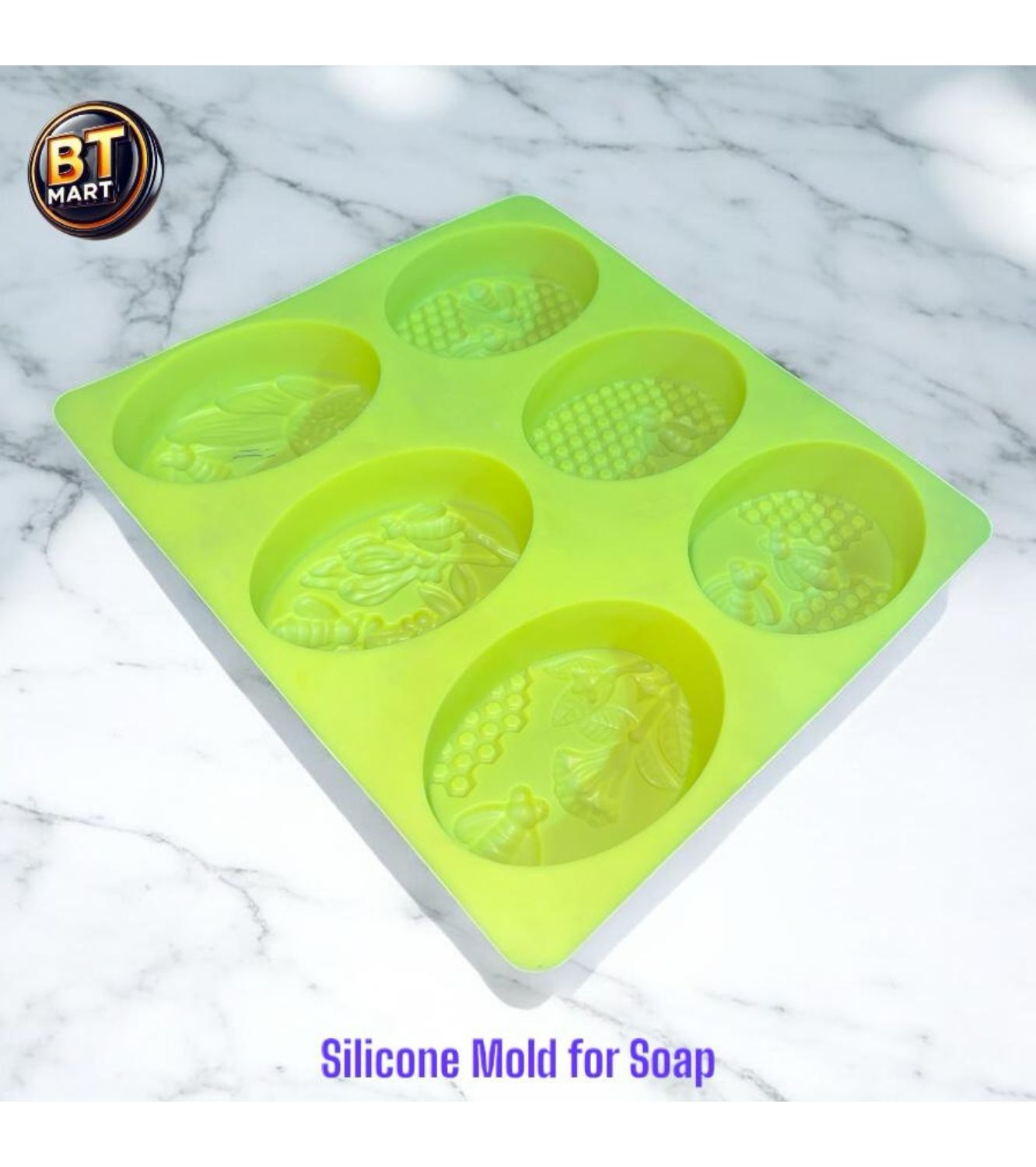 Silicone Mold for Soap Design 1 front view non-stick mold